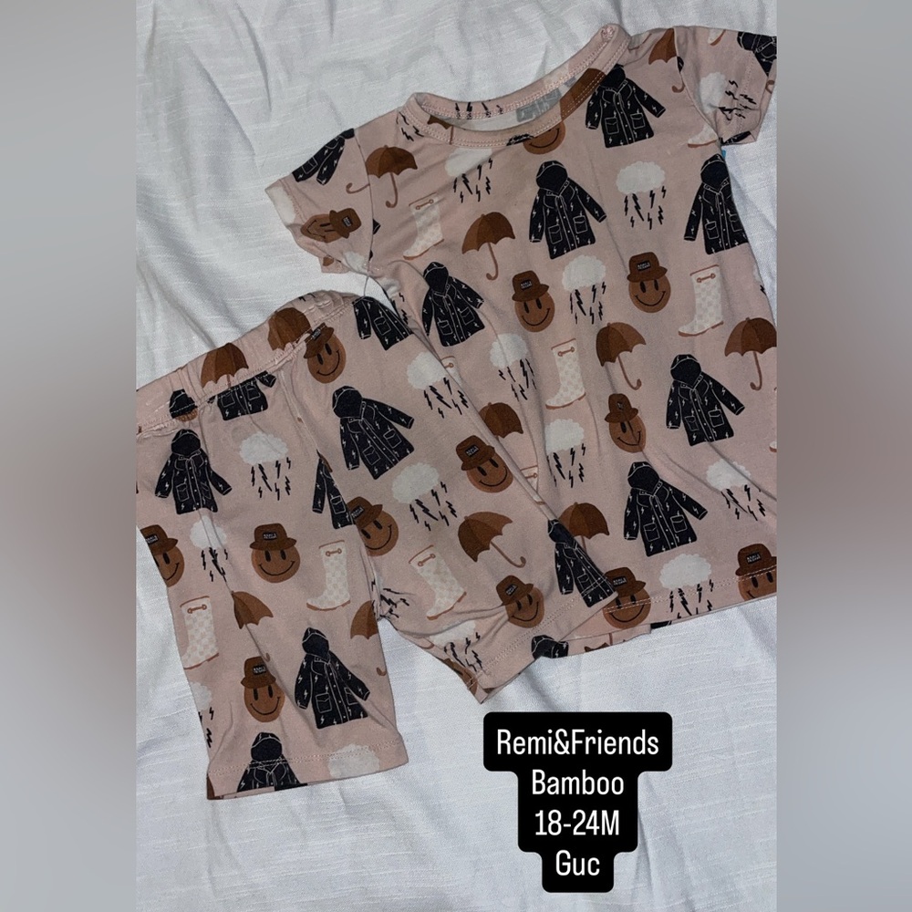 Kids Pajama Set - Pink and Brown